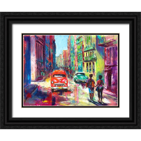 Havanna Black Ornate Wood Framed Art Print with Double Matting by Holzner, Renate