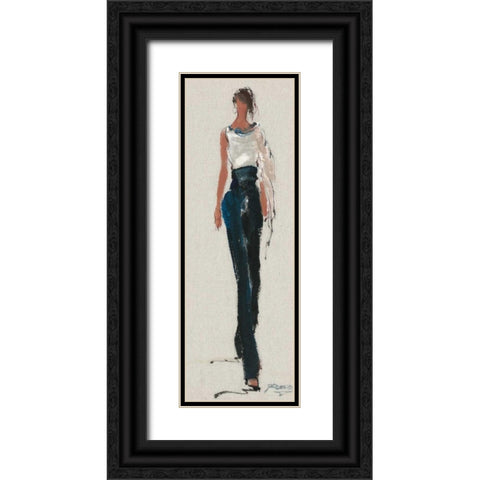 Catwalk Strutting Black Ornate Wood Framed Art Print with Double Matting by May