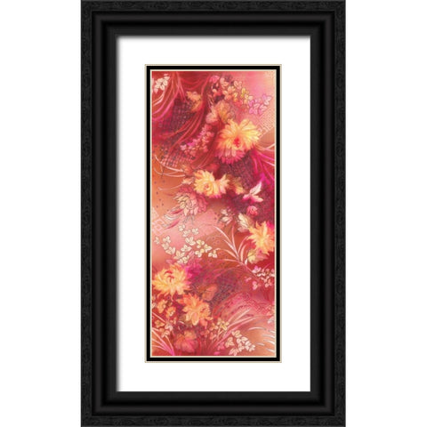 Crimson Collage Black Ornate Wood Framed Art Print with Double Matting by May