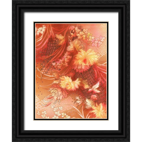 Citrus Collage 4 Black Ornate Wood Framed Art Print with Double Matting by May