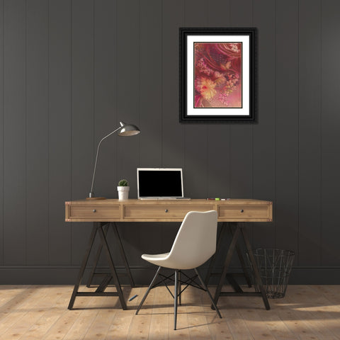 Marooned Florals D Black Ornate Wood Framed Art Print with Double Matting by May