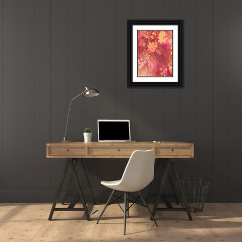 Crimson Collage 4 Black Ornate Wood Framed Art Print with Double Matting by May