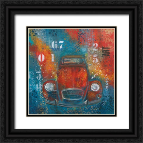 Fiery Beetle 82449 Black Ornate Wood Framed Art Print with Double Matting by May