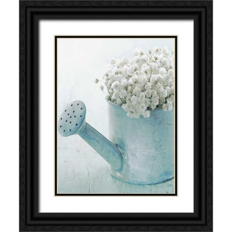 Vintage Blue Pot Black Ornate Wood Framed Art Print with Double Matting by May