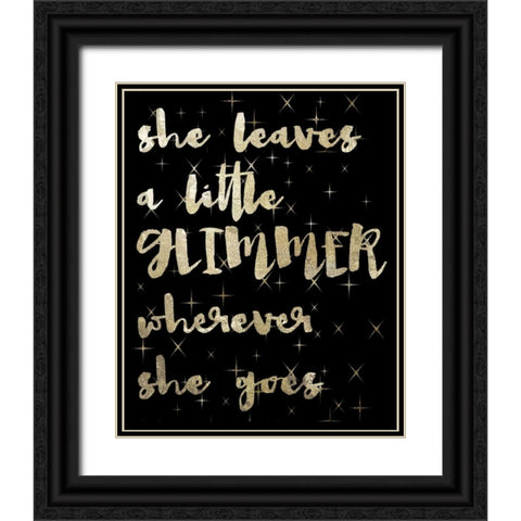 A Little Glimmer Black Ornate Wood Framed Art Print with Double Matting by Hogan, Melody