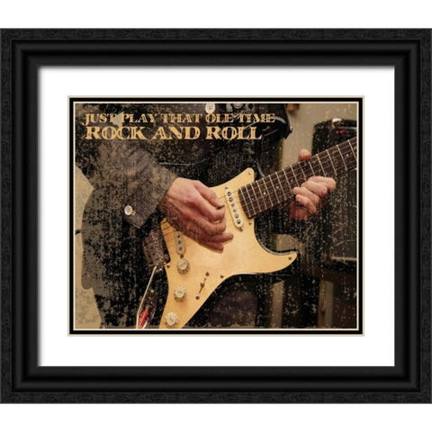 Grunge Musicians 1 Black Ornate Wood Framed Art Print with Double Matting by Hogan, Melody