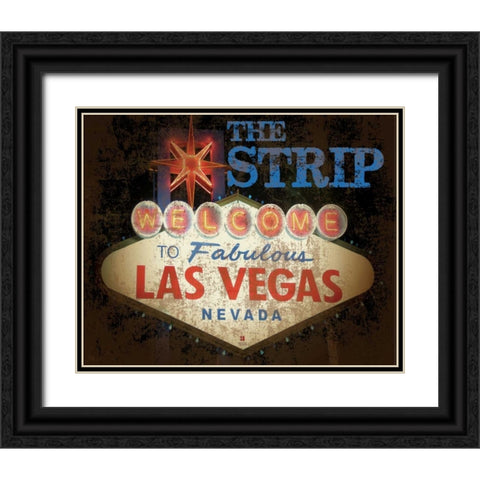 The Strip Casino Grunge 2 Black Ornate Wood Framed Art Print with Double Matting by Hogan, Melody