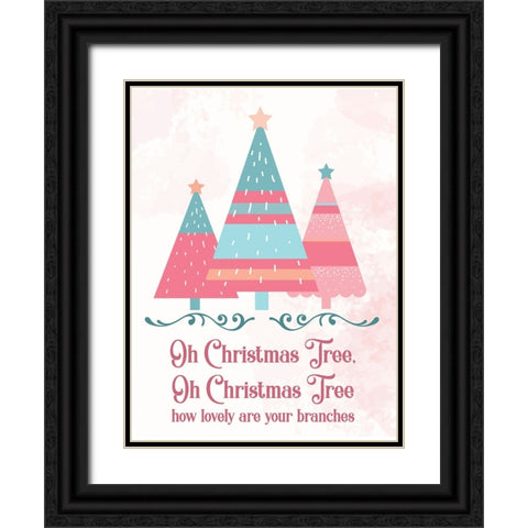 Candy Xmas Trees 2 Black Ornate Wood Framed Art Print with Double Matting by Hogan, Melody