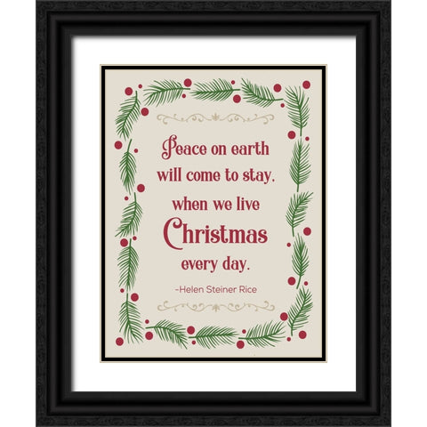 Pine Xmas 2 Black Ornate Wood Framed Art Print with Double Matting by Hogan, Melody