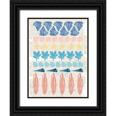 Ocean Pattern Black Ornate Wood Framed Art Print with Double Matting by Hogan, Melody