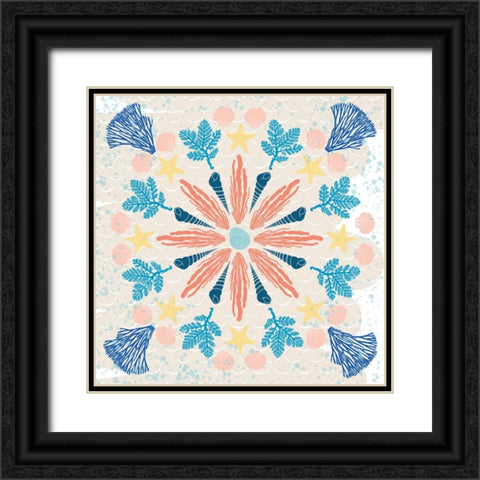 Ocean Flower Black Ornate Wood Framed Art Print with Double Matting by Hogan, Melody