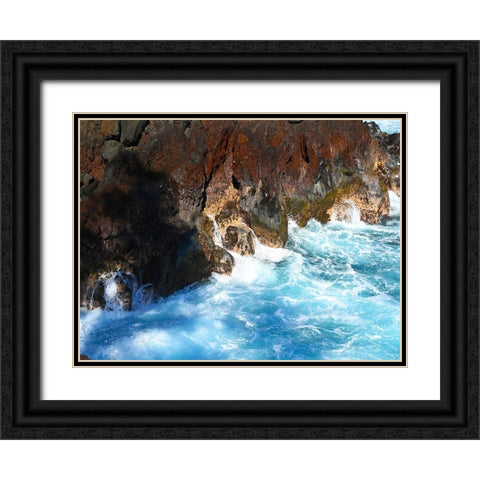 Puna Cliff Bottom Black Ornate Wood Framed Art Print with Double Matting by Nebula, Melissa