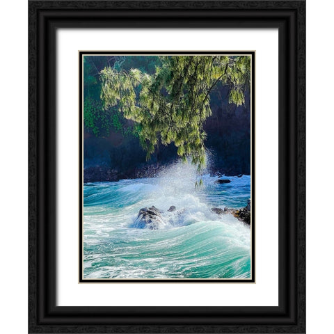 Seaside Surge Black Ornate Wood Framed Art Print with Double Matting by Nebula, Melissa