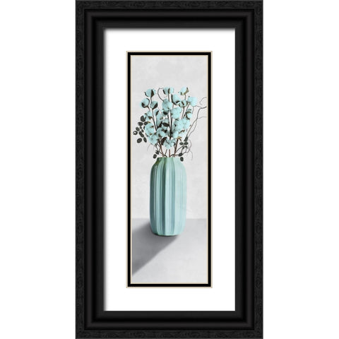 Teal Cotton Bouquet 1 Black Ornate Wood Framed Art Print with Double Matting by Prime, Marcus