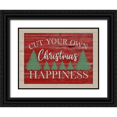 Christmas Happiness Black Ornate Wood Framed Art Print with Double Matting by Prime, Marcus