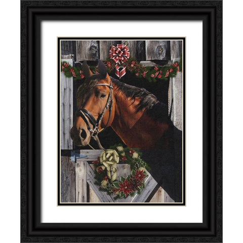 Christmas Friend Black Ornate Wood Framed Art Print with Double Matting by Prime, Marcus