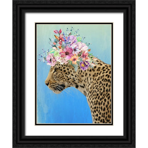 Leopard Beauty Black Ornate Wood Framed Art Print with Double Matting by Prime, Marcus