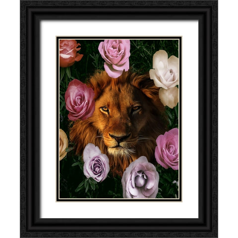Peeking Through Floral Black Ornate Wood Framed Art Print with Double Matting by Prime, Marcus