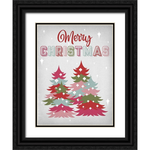 Merry Christmas Black Ornate Wood Framed Art Print with Double Matting by Prime, Marcus