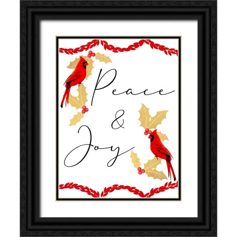 Peace And Joy Black Ornate Wood Framed Art Print with Double Matting by Prime, Marcus