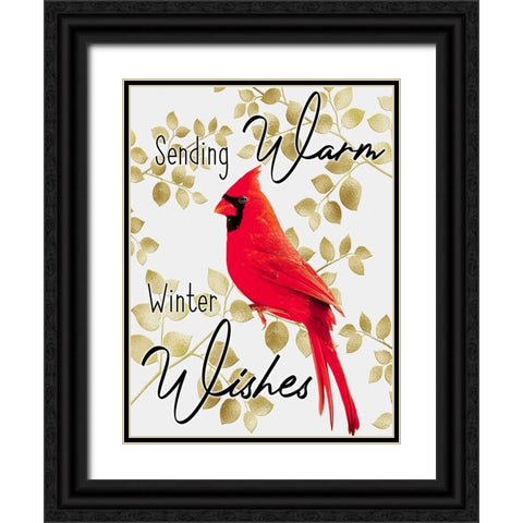 Winter Wishes Black Ornate Wood Framed Art Print with Double Matting by Prime, Marcus