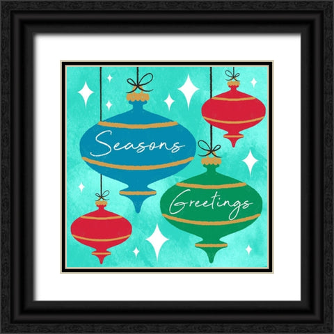 Seasons Greetings Black Ornate Wood Framed Art Print with Double Matting by Prime, Marcus