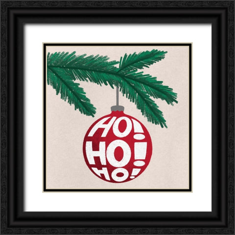 Ho Ho Ho Black Ornate Wood Framed Art Print with Double Matting by Prime, Marcus