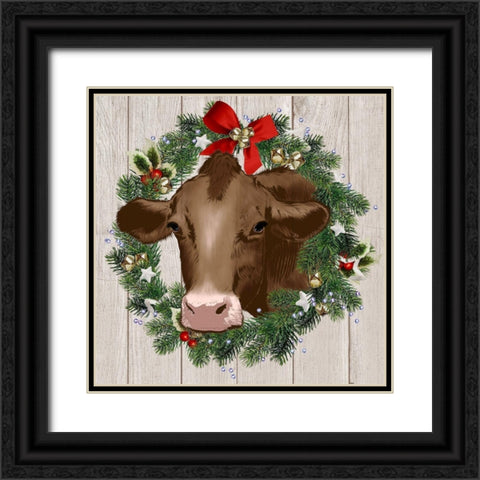 Merry Cow Black Ornate Wood Framed Art Print with Double Matting by Prime, Marcus