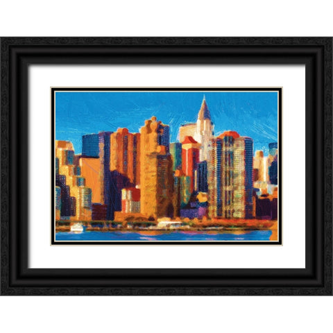 Metro Sunset Black Ornate Wood Framed Art Print with Double Matting by Miller, Savannah