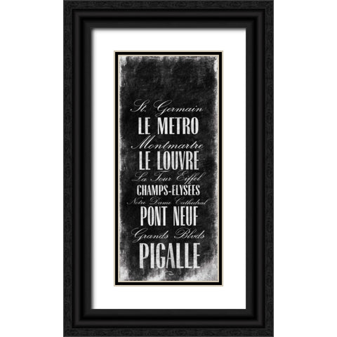 No Paris Black Ornate Wood Framed Art Print with Double Matting by OnRei