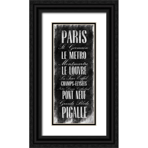 Paris Black Ornate Wood Framed Art Print with Double Matting by OnRei