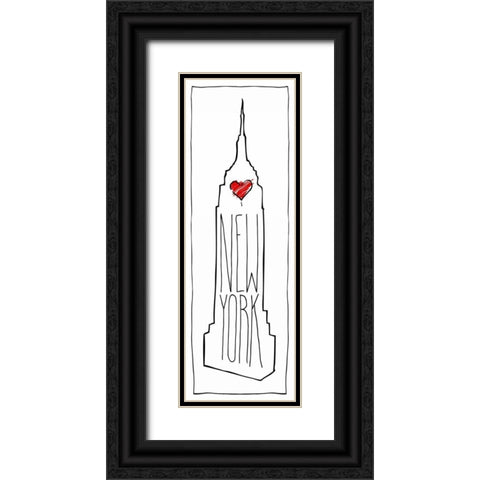 HEART NY Black Ornate Wood Framed Art Print with Double Matting by OnRei