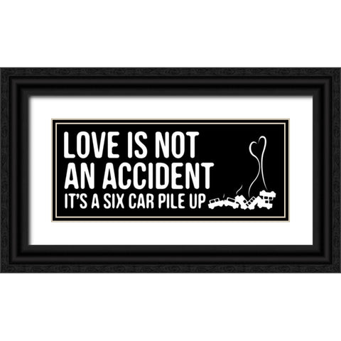 CAR PILE UP Black Ornate Wood Framed Art Print with Double Matting by OnRei