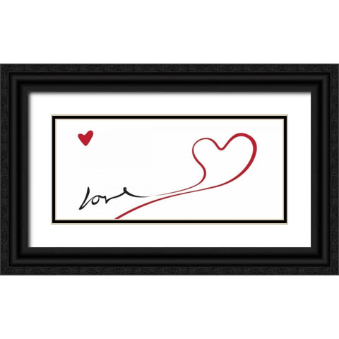 Love 2 Black Ornate Wood Framed Art Print with Double Matting by OnRei