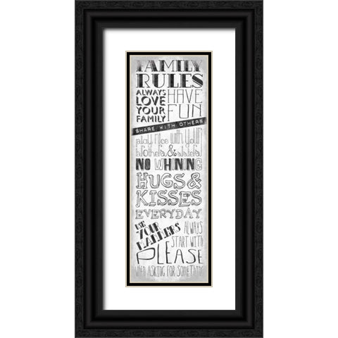 Family Rules Mate Black Ornate Wood Framed Art Print with Double Matting by OnRei