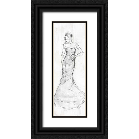 DRESS Black Ornate Wood Framed Art Print with Double Matting by OnRei