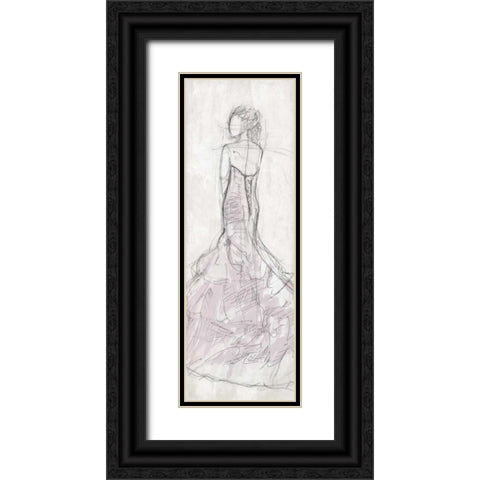 Dress Back Black Ornate Wood Framed Art Print with Double Matting by OnRei