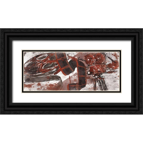 Be Cinema Red Black Ornate Wood Framed Art Print with Double Matting by OnRei