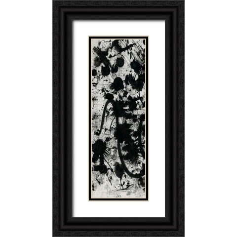 Splatter Black Ornate Wood Framed Art Print with Double Matting by OnRei