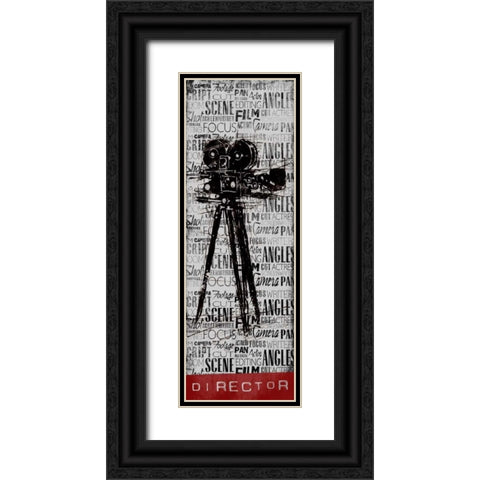 Director Black Ornate Wood Framed Art Print with Double Matting by OnRei