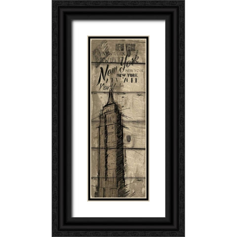 Wood New York Black Ornate Wood Framed Art Print with Double Matting by OnRei