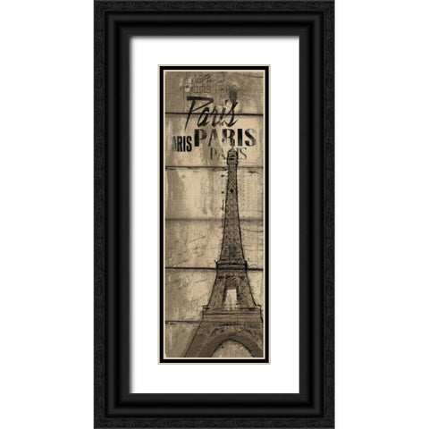 Wood Paris Black Ornate Wood Framed Art Print with Double Matting by OnRei