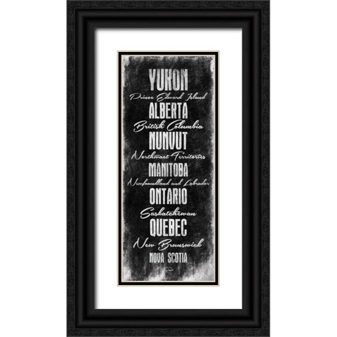 Canada Typography Black Ornate Wood Framed Art Print with Double Matting by OnRei