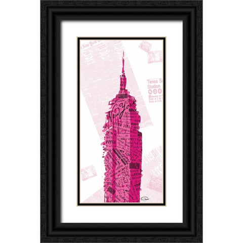 Pink Empire Black Ornate Wood Framed Art Print with Double Matting by OnRei