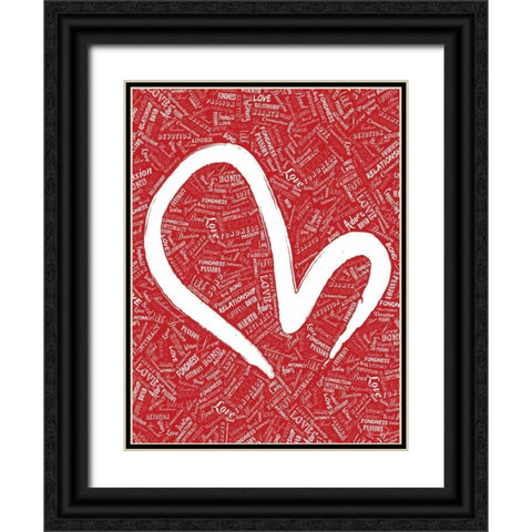 LOVE RED Black Ornate Wood Framed Art Print with Double Matting by OnRei