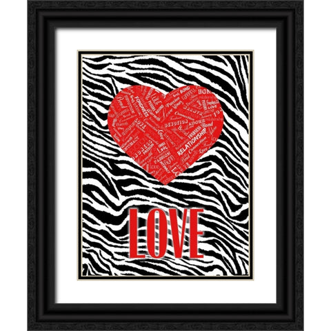 JUNGLE LOVE Black Ornate Wood Framed Art Print with Double Matting by OnRei