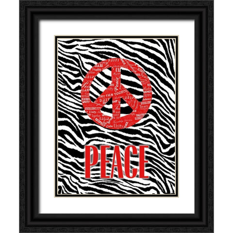 JUNGLE PEACE Black Ornate Wood Framed Art Print with Double Matting by OnRei