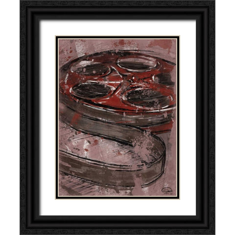 Cinema Red Black Ornate Wood Framed Art Print with Double Matting by OnRei