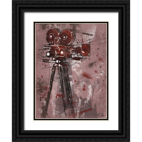 MOVIE RED Black Ornate Wood Framed Art Print with Double Matting by OnRei