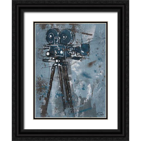 MOVIE Black Ornate Wood Framed Art Print with Double Matting by OnRei